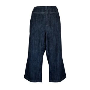 Roz & Ali Jeans Women's 16, Cropped Wide-Leg, Black/grey denim, topstitch. EUC